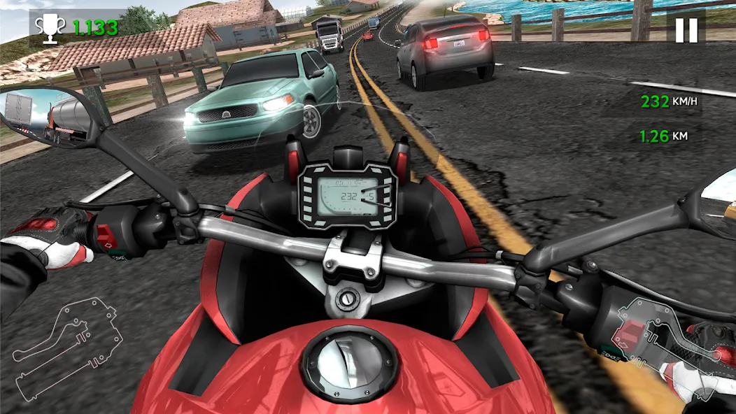 Moto Rider In Traffic (Мото Райдер в Трафике) [МОД: Много монет, Открытые уровни и Мега MOD] Screenshot 5