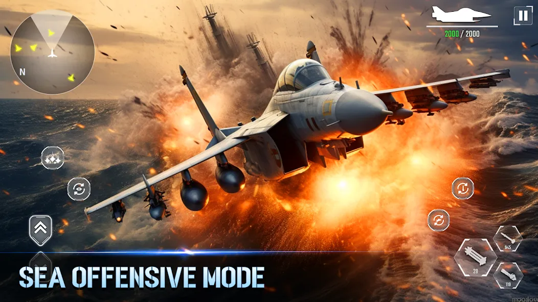 Aircraft Strike: Jet Fighter [МОД: Все открыто, Дополнительные деньги и Меню MOD] Screenshot 2
