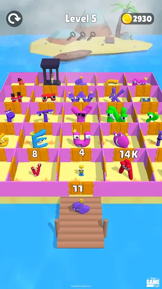 Alphabet Battle: Room Maze (Алфавит батл) [МОД: Много монет, Открытые уровни и Мега MOD] Screenshot 4