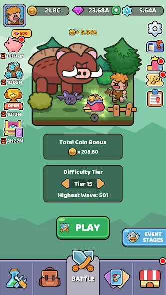 Wild Survival - Idle Defense (Уайлд Сурвивал) [МОД: Бесконечные деньги, Монеты и Мега MOD] Screenshot 1