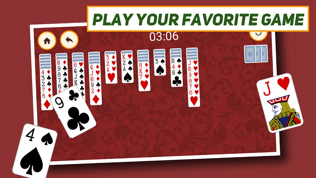 Spider Solitaire: Classic [МОД: Меню, Бесконечные монеты и Открытые уровни] Screenshot 5