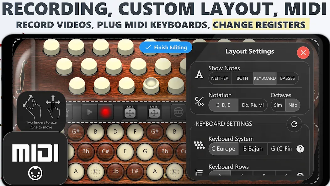 Accordion Chromatic Button (Аккордеон с хроматическими кнопками) [МОД: Все открыто, Дополнительные деньги и Меню MOD] Screenshot 5