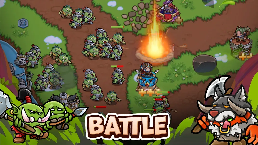 Crazy Defense Heroes - TD Game (Крейзи Дефенс Хероес) [МОД: Много денег, Монет и Все открыто] Screenshot 2