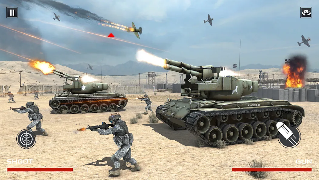 FPS War Games- Aircrafts Games [МОД: Бесконечные деньги, Монеты и Мега MOD] Screenshot 2