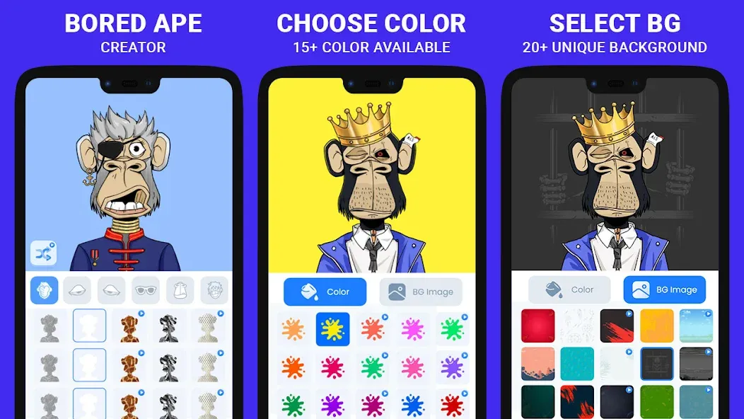 Bored Ape Maker - NFT Art (Боред Эйп Мейкер) [МОД: Все открыто, Дополнительные деньги и Меню MOD] Screenshot 2