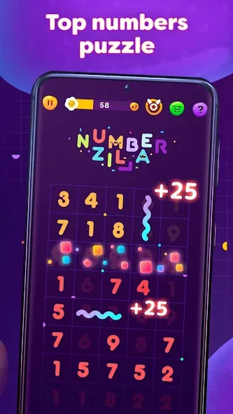 Numberzilla: Number Match Game (Намберзилла) [МОД: Много монет, Открытые уровни и Мега MOD] Screenshot 2