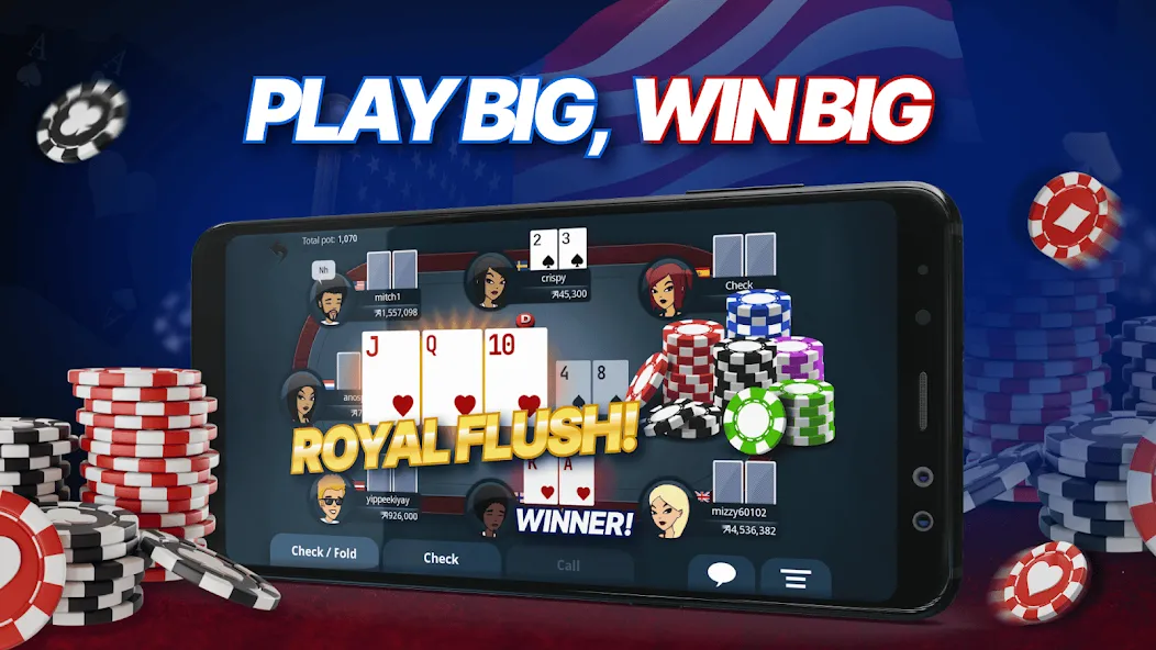 Appeak Poker – Texas Holdem (Аппик покер) [МОД: Деньги, Монеты и Меню MOD] Screenshot 3