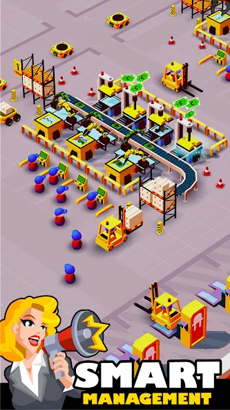Idle Smartphone Tycoon Factory (Смартфон Фабрика Айдл Тайкун) [МОД: Много монет, Открытые уровни и Мега MOD] Screenshot 1