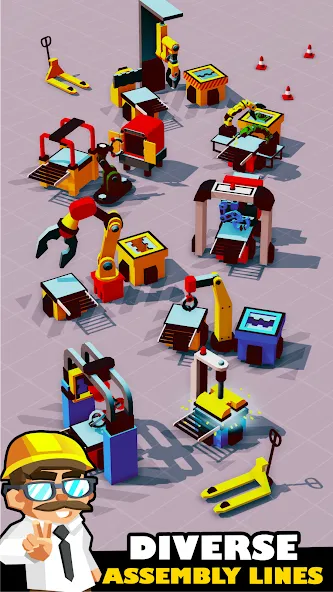 Idle Smartphone Tycoon Factory (Смартфон Фабрика Айдл Тайкун) [МОД: Много монет, Открытые уровни и Мега MOD] Screenshot 4