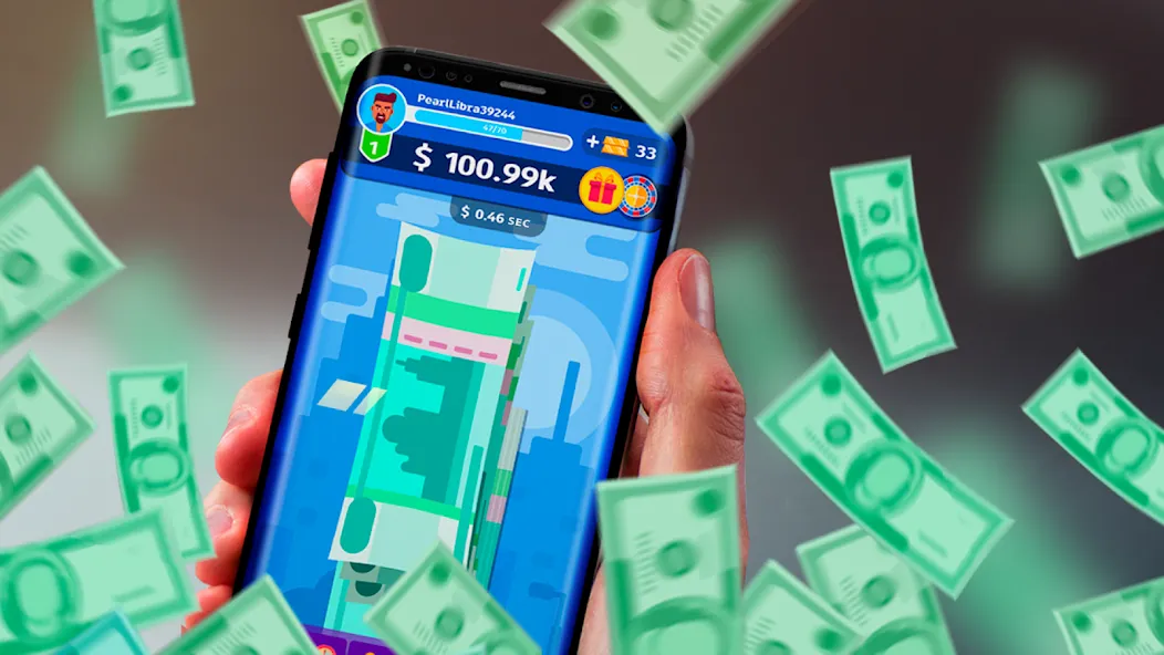 Money cash clicker [МОД: Бесконечные деньги, Монеты и Мега MOD] Screenshot 1