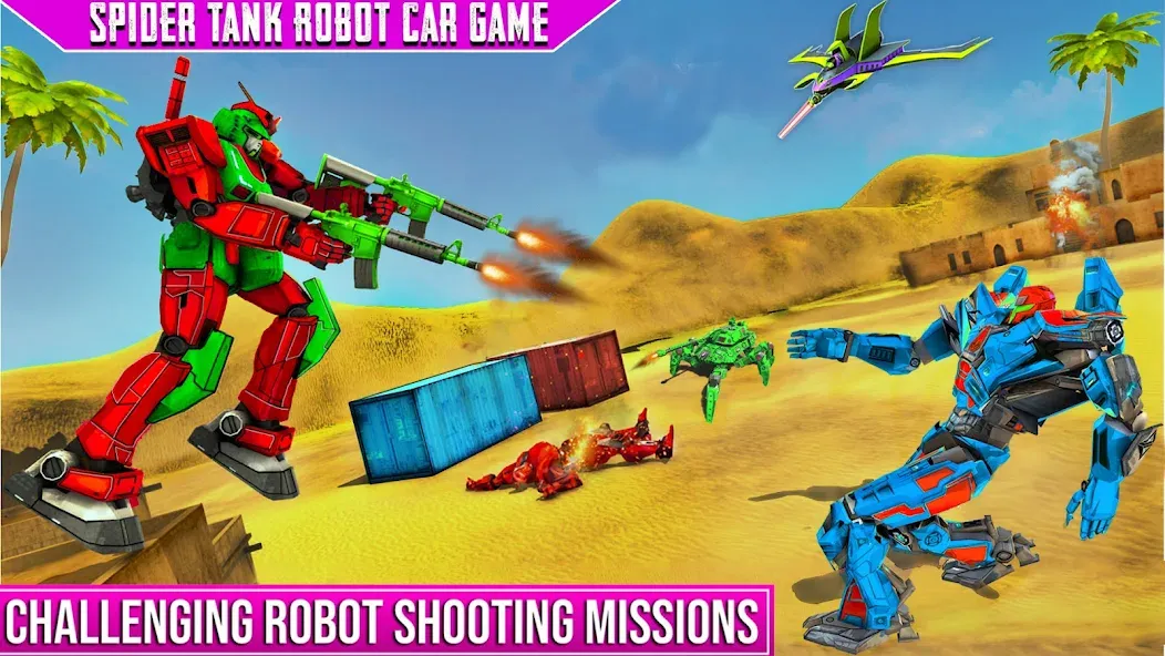 Spider Mech Wars - Robot Game [МОД: Все открыто, Дополнительные деньги и Меню MOD] Screenshot 4