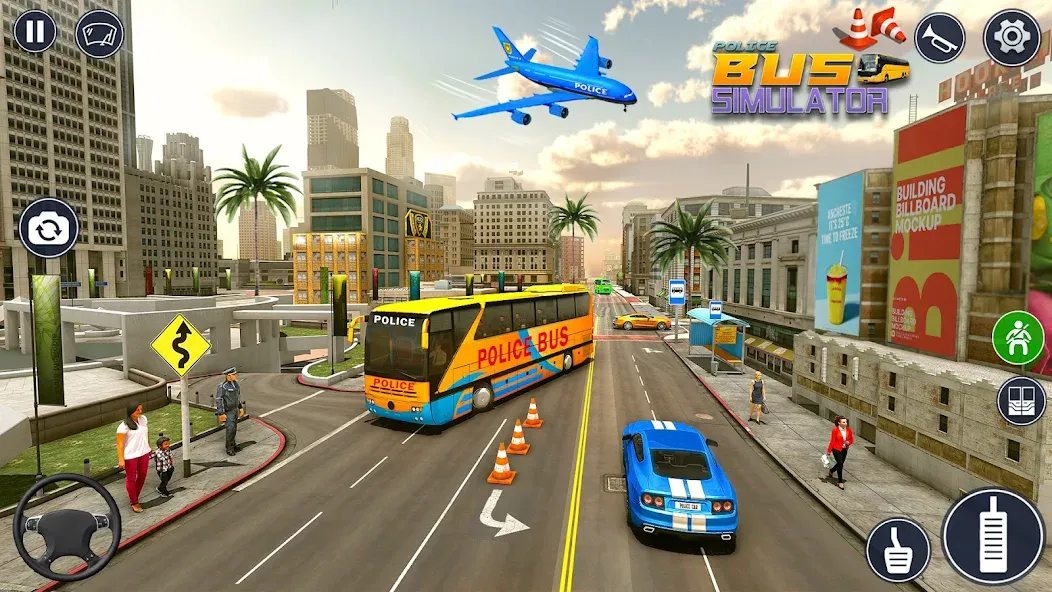 Police Bus Simulator Bus Games [МОД: Бесконечные деньги, Монеты и Мега MOD] Screenshot 4