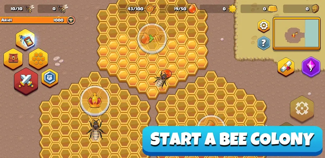 Pocket Bees: Colony Simulator (Покет Биз) [МОД: Много монет, Открытые уровни и Мега MOD] Screenshot 1