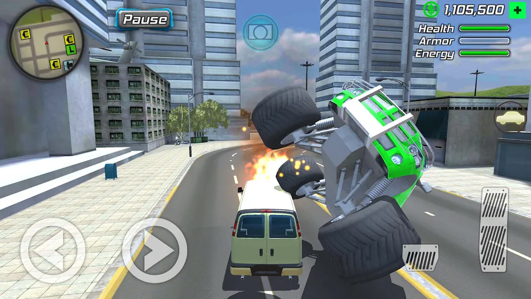 Rope Frog Ninja Hero Car Vegas (Роуп Фрог Ниндзя Герой Кар Вегас) [МОД: Меню, Бесконечные монеты и Открытые уровни] Screenshot 3