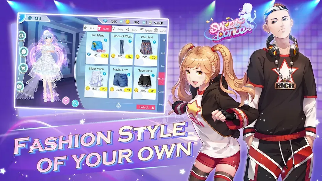 Sweet Dance (уит Данс) [МОД: Все открыто, Дополнительные деньги и Меню MOD] Screenshot 1