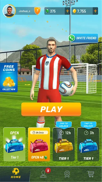 Football World - Real People (Футбол Ворлд) [МОД: Деньги, Монеты и Меню MOD] Screenshot 1