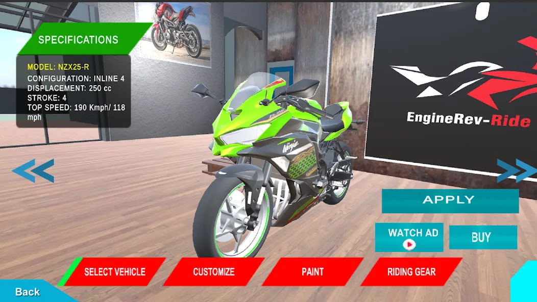 EngineRev-Ride (ЭнджинРев) [МОД: Деньги, Монеты и Меню MOD] Screenshot 1