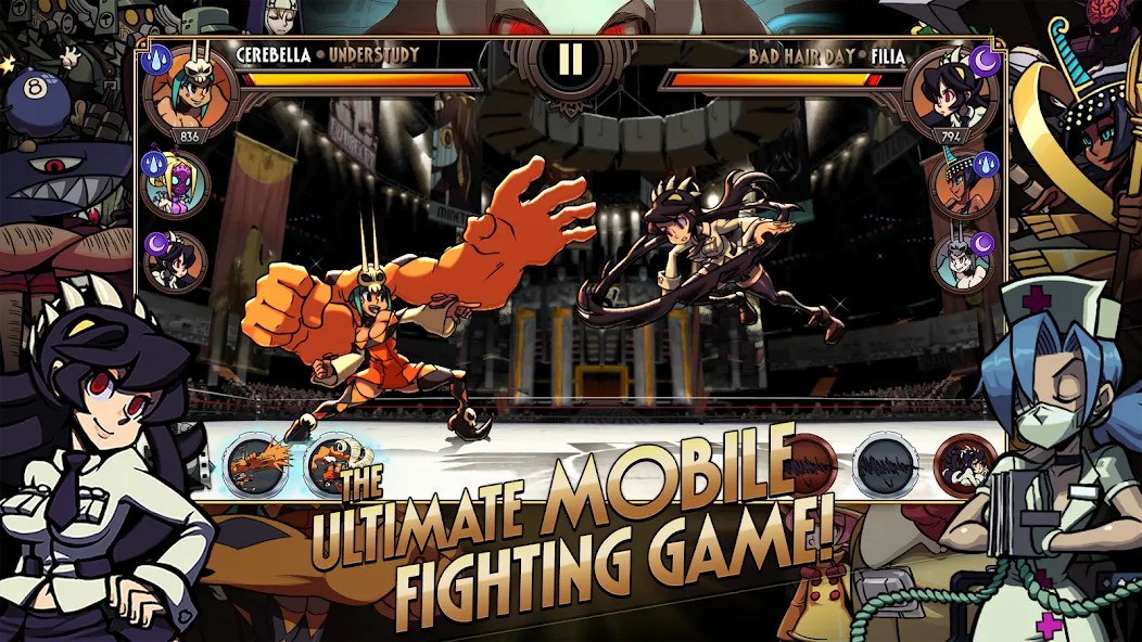 Skullgirls: Fighting RPG (Скулгрлз) [МОД: Меню, Бесконечные монеты и Открытые уровни] Screenshot 1