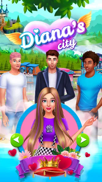 Diana's city-fashion & beauty [МОД: Меню, Бесконечные монеты и Открытые уровни] Screenshot 1