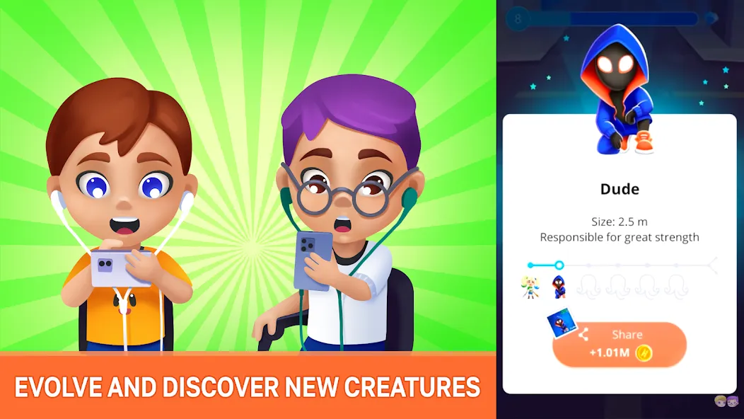 Human Evolution Clicker [МОД: Много денег, Монет и Все открыто] Screenshot 1