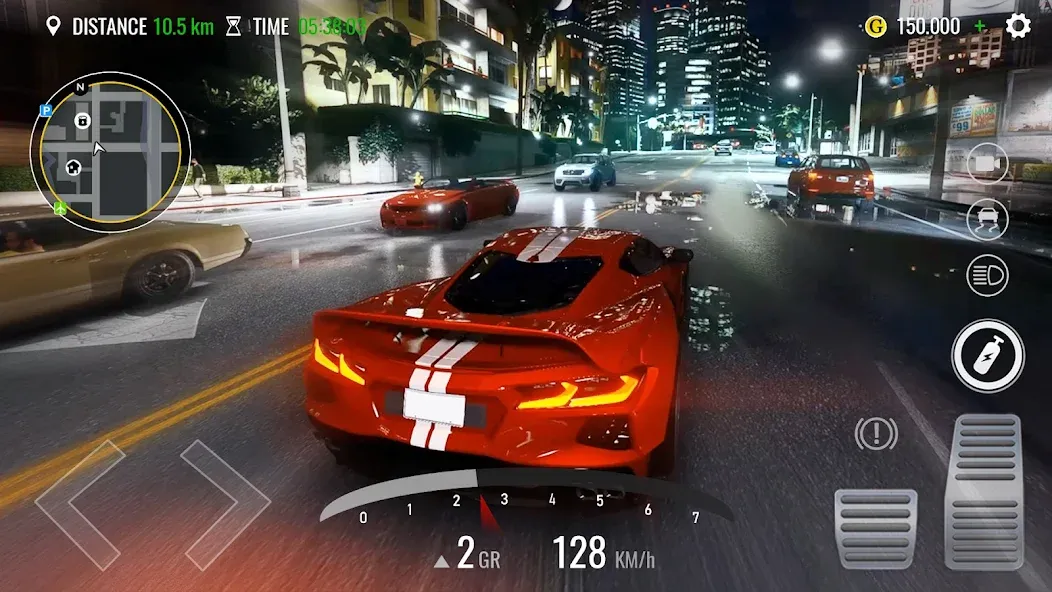 Traffic Driving Car Simulator (Трафик вождения автомобиля симулятор) [МОД: Бесконечные деньги, Монеты и Мега MOD] Screenshot 1