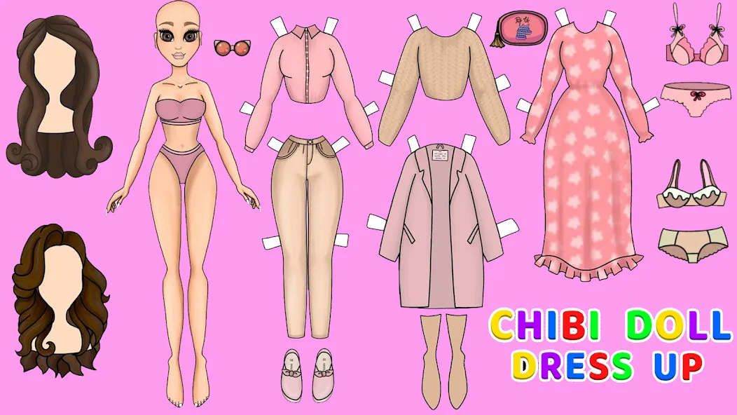Doll Dress Up Makeup Girl Game (Чиби кукла одевает девушку игры) [МОД: Много монет, Открытые уровни и Мега MOD] Screenshot 4