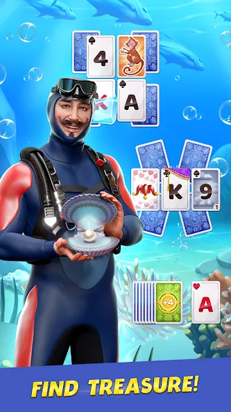 Solitaire Cruise: Card Games (Солитер Круиз) [МОД: Меню, Бесконечные монеты и Открытые уровни] Screenshot 1