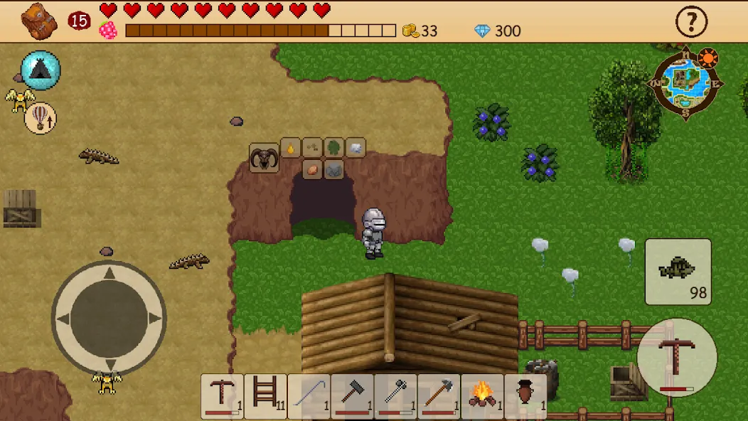 Survival RPG: Open World Pixel (Сурвайвл РПГ) [МОД: Деньги, Монеты и Меню MOD] Screenshot 1