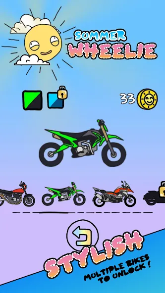 Summer Wheelie (Саммер Уили) [МОД: Деньги, Монеты и Меню MOD] Screenshot 2