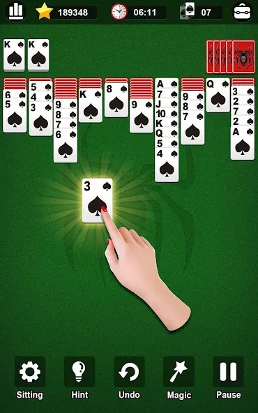 Spider Solitaire [МОД: Много денег, Монет и Все открыто] Screenshot 1