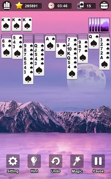Spider Solitaire [МОД: Много денег, Монет и Все открыто] Screenshot 2