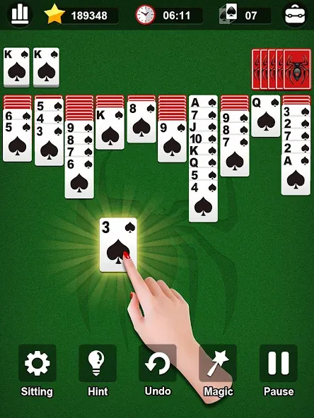 Spider Solitaire [МОД: Много денег, Монет и Все открыто] Screenshot 5