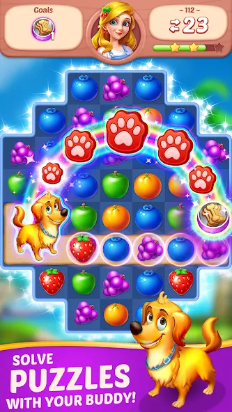 Fruit Diary - Match 3 Games [МОД: Много денег, Монет и Все открыто] Screenshot 4