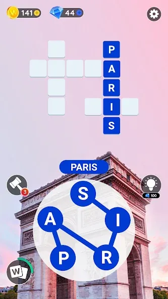 Word City: Connect Word Game (Ворд Сити) [МОД: Бесконечные деньги, Монеты и Мега MOD] Screenshot 2