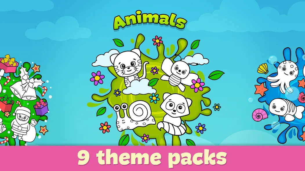 Coloring Book - Games for Kids [МОД: Много монет, Открытые уровни и Мега MOD] Screenshot 4