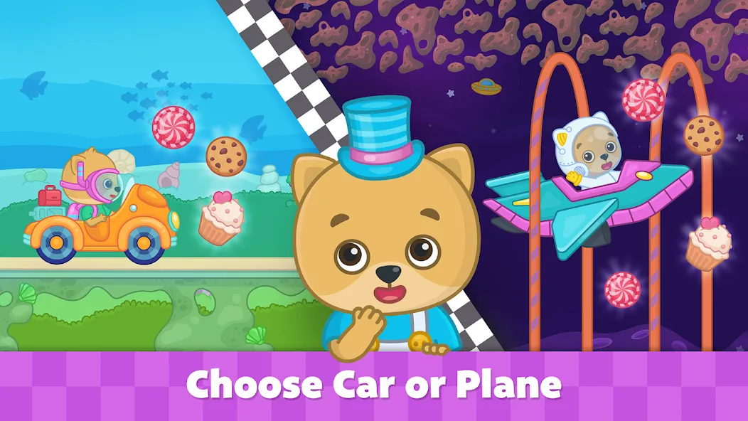 Bimi Boo Car Games for Kids [МОД: Меню, Бесконечные монеты и Открытые уровни] Screenshot 3