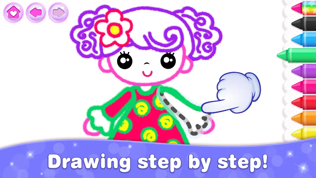 Bini Game Drawing for kids app (Бини) [МОД: Все открыто, Дополнительные деньги и Меню MOD] Screenshot 3