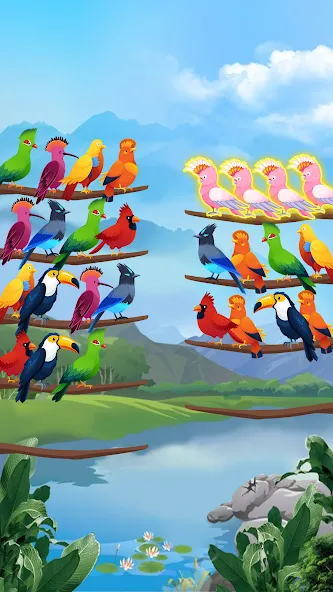 Bird Sort - Color Puzzle [МОД: Много денег, Монет и Все открыто] Screenshot 3
