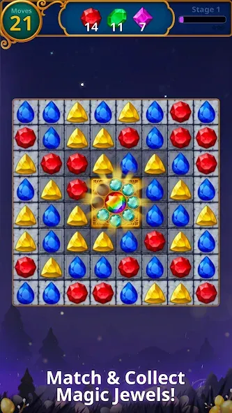 Jewels Magic: Mystery Match3 (Джуэлс Мэджик) [МОД: Деньги, Монеты и Меню MOD] Screenshot 1
