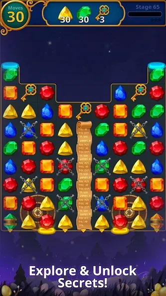 Jewels Magic: Mystery Match3 (Джуэлс Мэджик) [МОД: Деньги, Монеты и Меню MOD] Screenshot 3