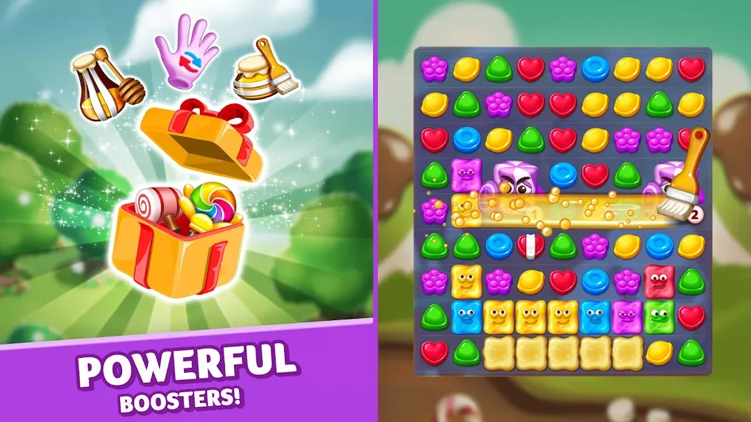 Lollipop & Marshmallow Match3 [МОД: Бесконечные деньги, Монеты и Мега MOD] Screenshot 2