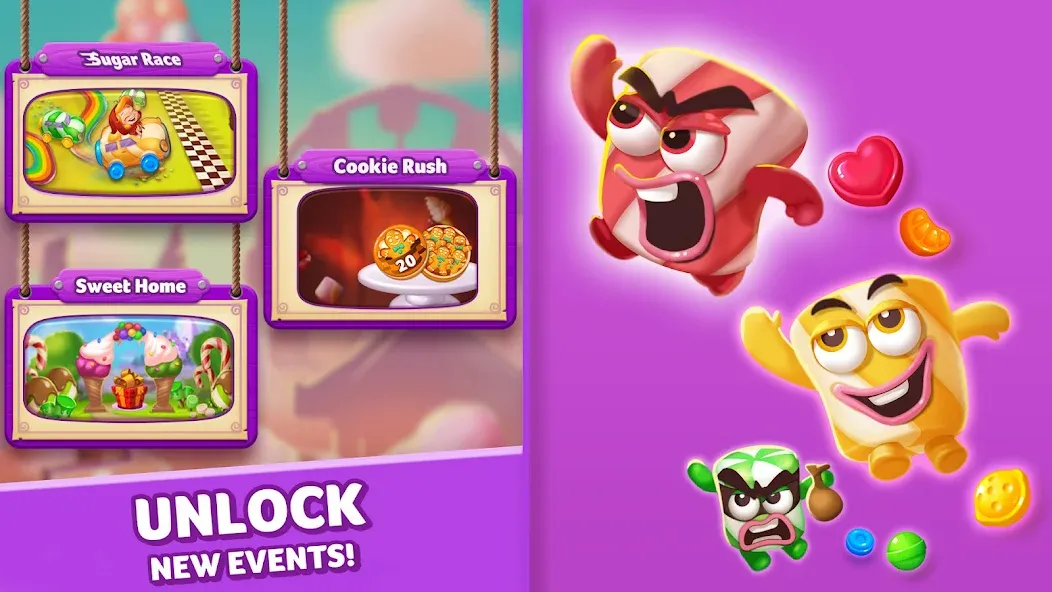 Lollipop & Marshmallow Match3 [МОД: Бесконечные деньги, Монеты и Мега MOD] Screenshot 4
