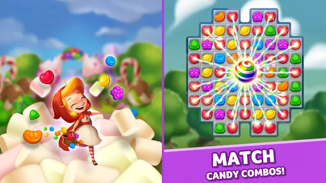 Lollipop & Marshmallow Match3 [МОД: Бесконечные деньги, Монеты и Мега MOD] Screenshot 5
