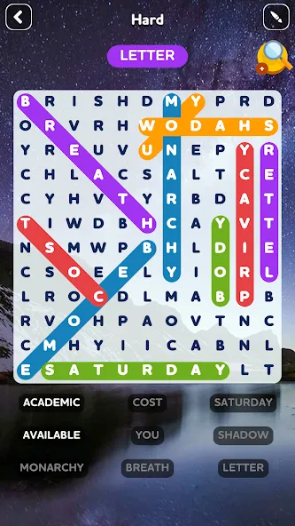 Word Search - Word Puzzle Game [МОД: Меню, Бесконечные монеты и Открытые уровни] Screenshot 4