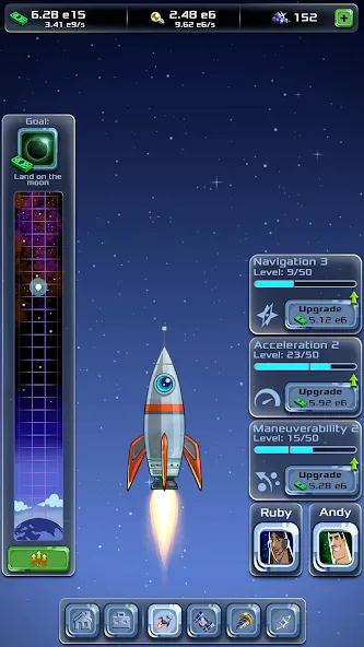Idle Space Company (Айдл) [МОД: Все открыто, Дополнительные деньги и Меню MOD] Screenshot 1