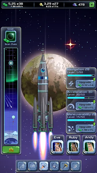 Idle Space Company (Айдл) [МОД: Все открыто, Дополнительные деньги и Меню MOD] Screenshot 2