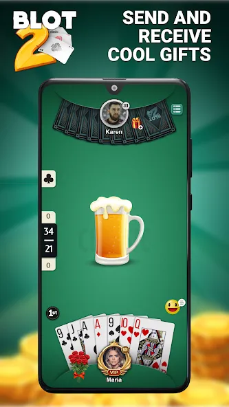 Blot 2 - Classic Belote (Блот 2) [МОД: Меню, Бесконечные монеты и Открытые уровни] Screenshot 5
