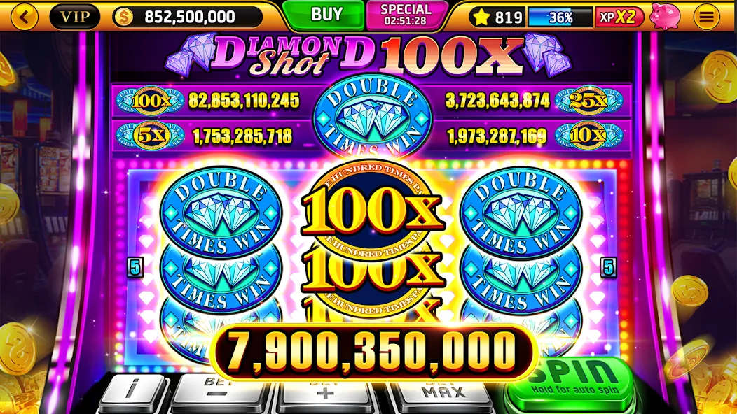 Wild Classic Slots Casino Game [МОД: Меню, Бесконечные монеты и Открытые уровни] Screenshot 1