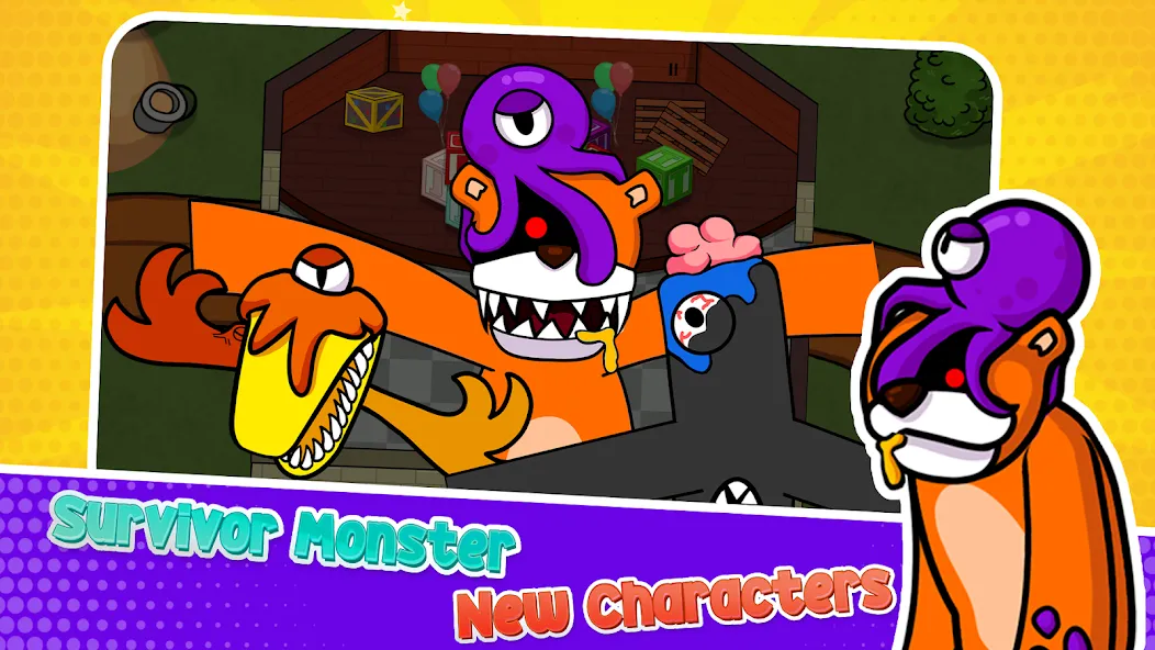 Survivor In Rainbow Monster (Сурвайвер Ин Рейнбоу Монстер) [МОД: Все открыто, Дополнительные деньги и Меню MOD] Screenshot 1