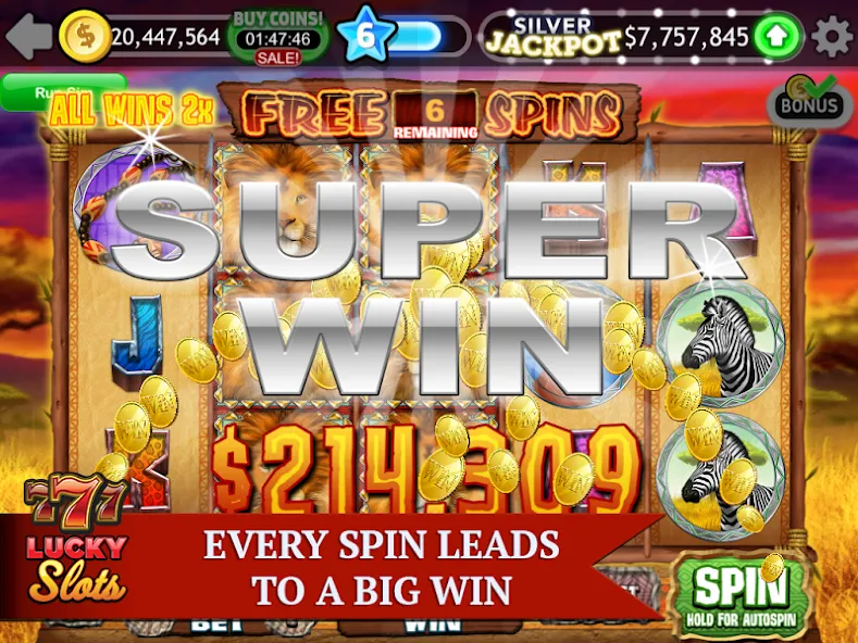 Lucky Slots (Лаки Слотс) [МОД: Деньги, Монеты и Меню MOD] Screenshot 2